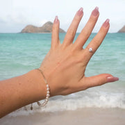 Rhoni 14K Gold Paper Clip Pearl Bracelet