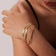 Angelica Stainless Steel Herringbone Bracelet
